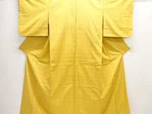 格子織り出し米沢紬着物・道行コートアンサンブル